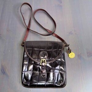 Vintage Brahmin Brown Leather Crossbody Purse